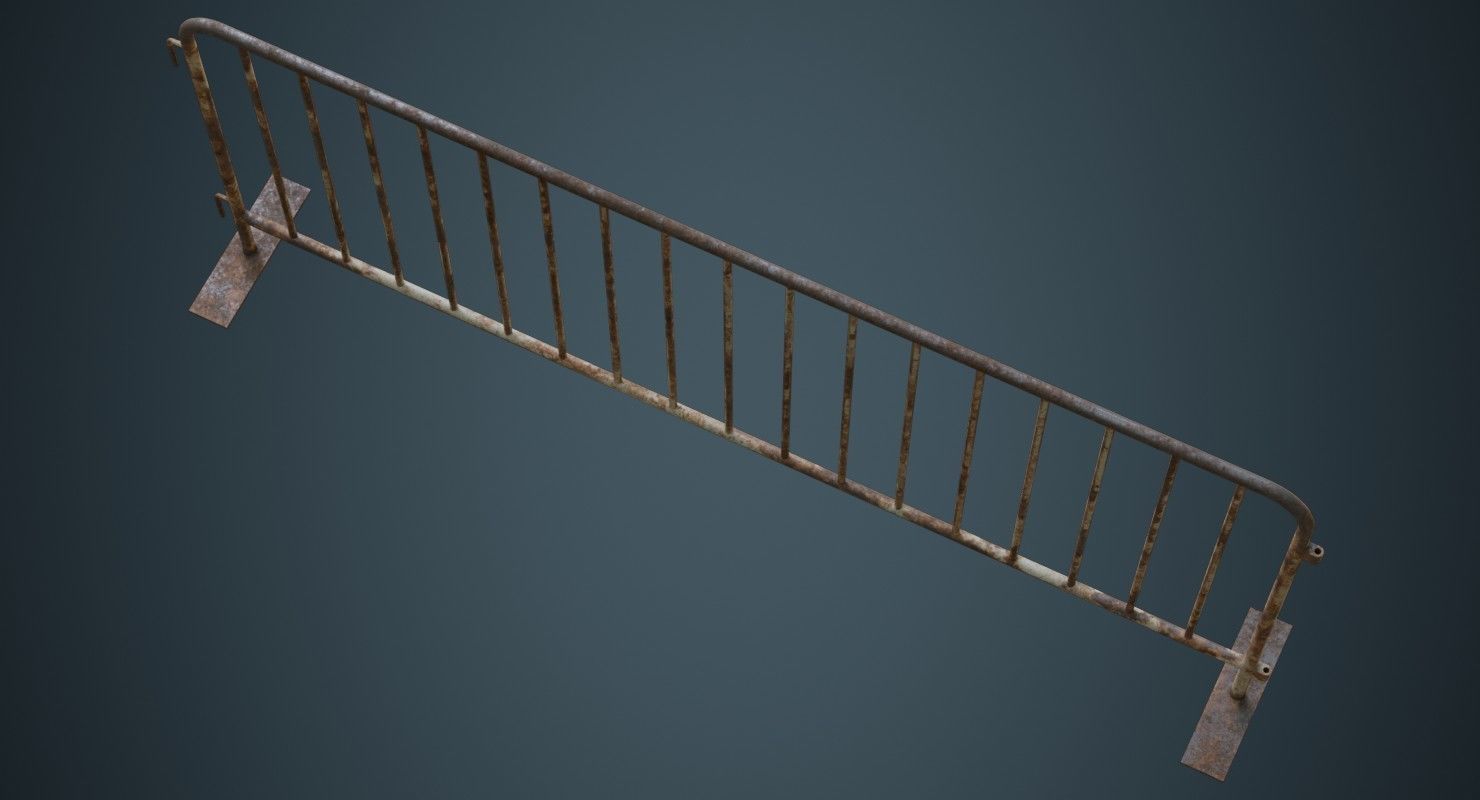 Crowd Barrier 3B Low-poly 3D model_2