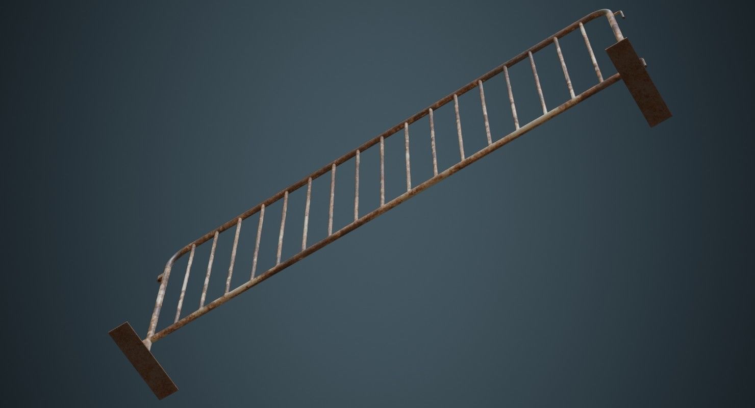 Crowd Barrier 3B Low-poly 3D model_4