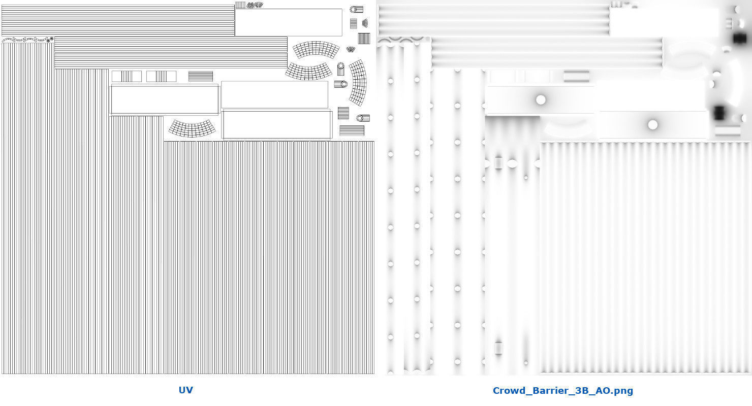 Crowd Barrier 3B Low-poly 3D model_7
