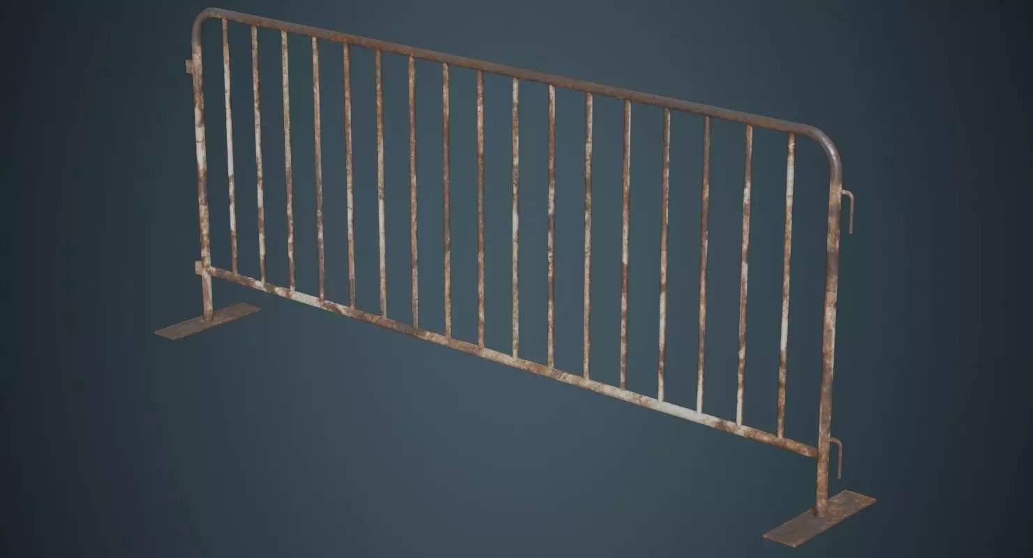 Crowd Barrier 3B Low-poly 3D model_0