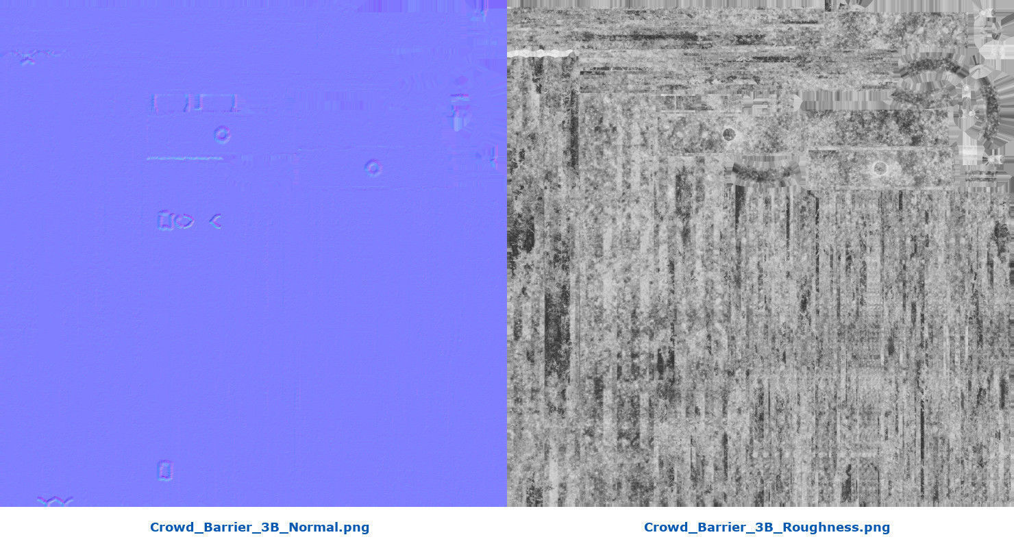 Crowd Barrier 3B Low-poly 3D model_9