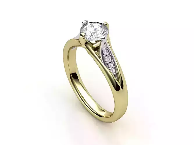 cr-01 diamond engagement ring gold