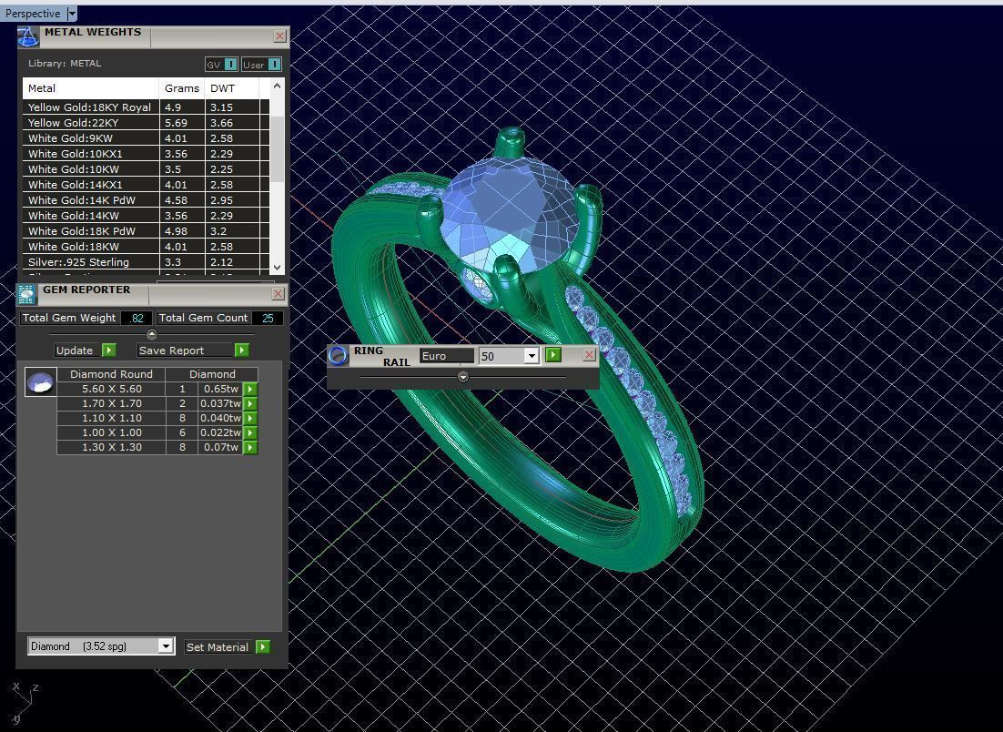 CR-02 diamond engagement ring gold 3D print model_5