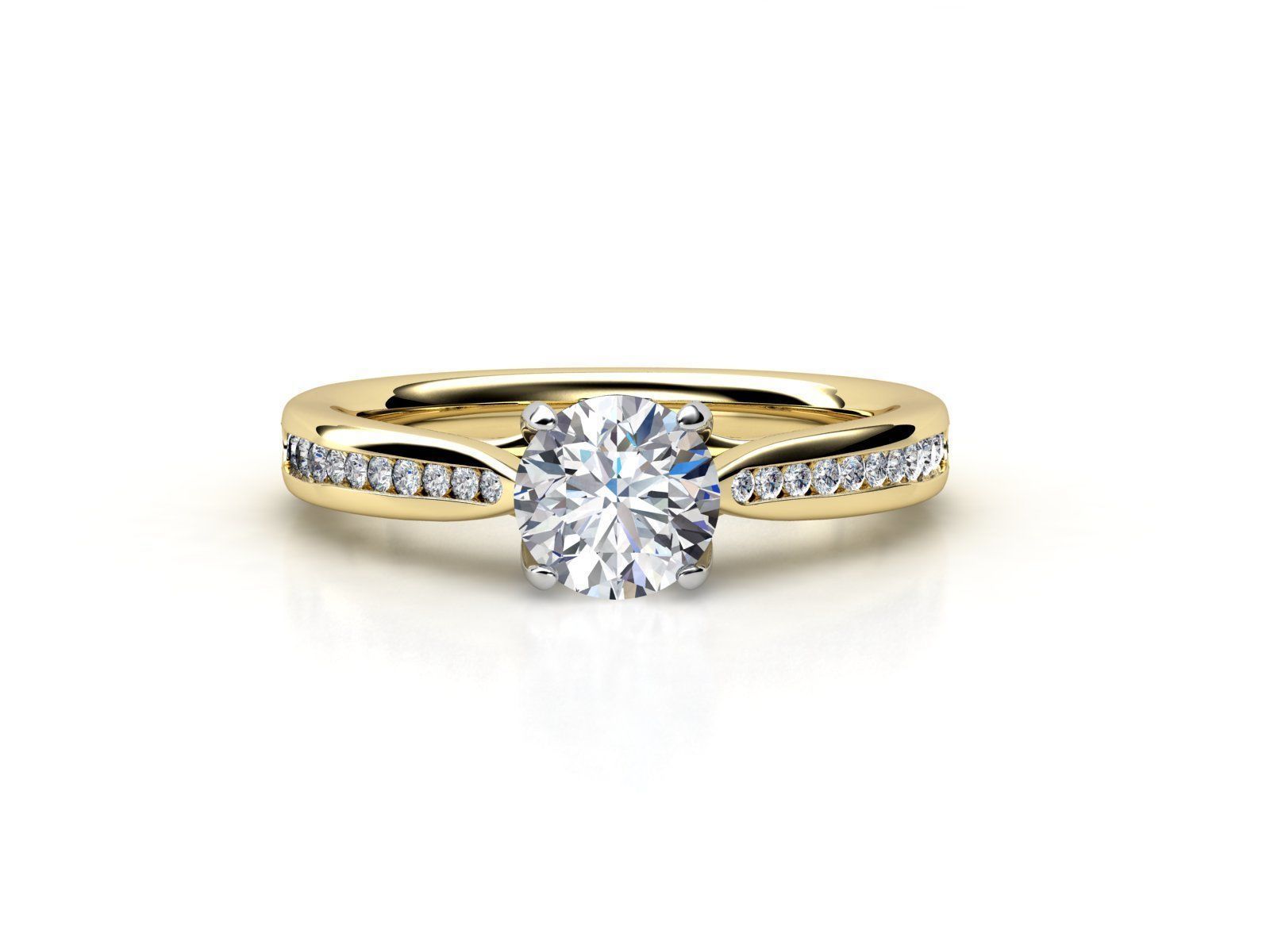 CR-02 diamond engagement ring gold 3D print model_2