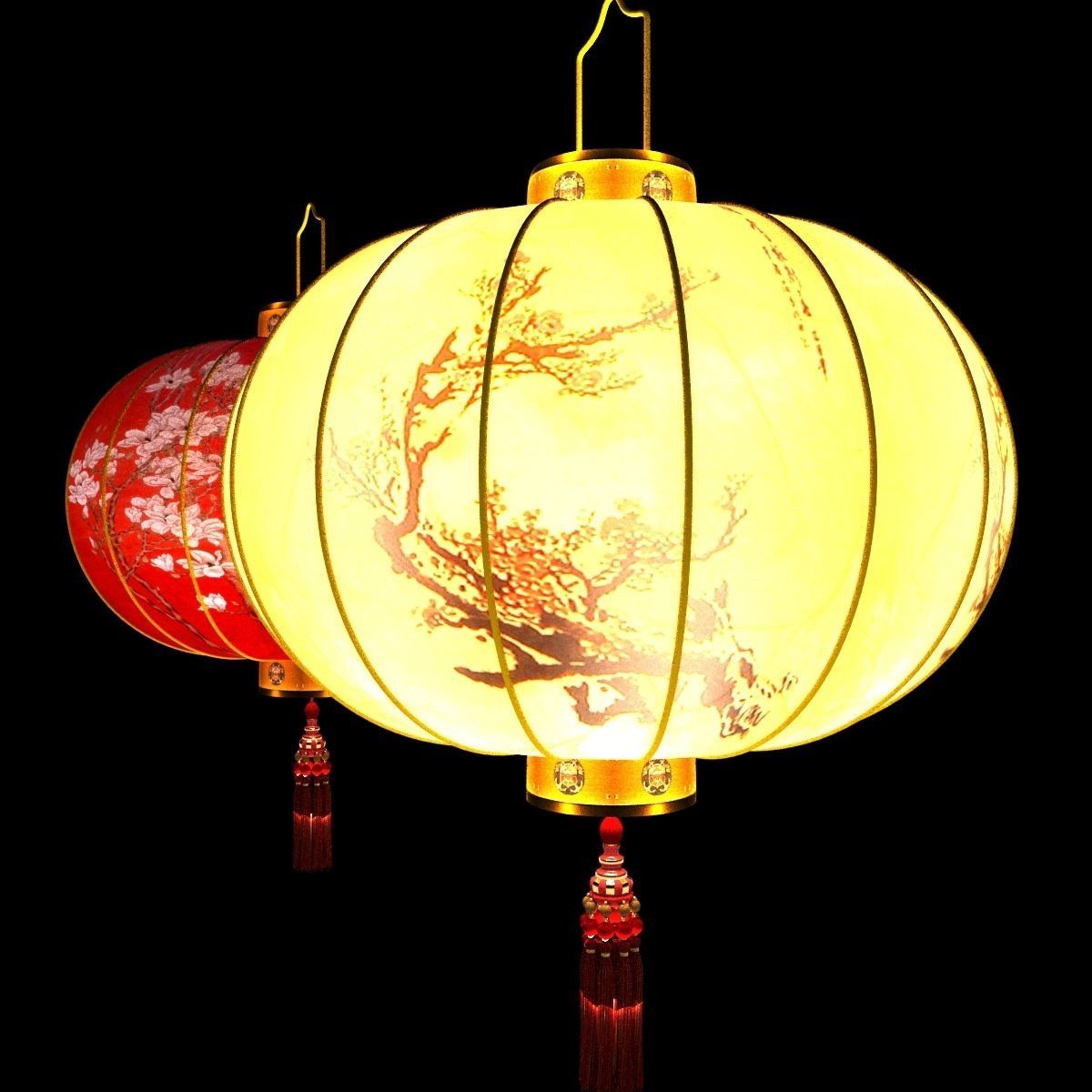 Chinese red lantenr 3D model_4