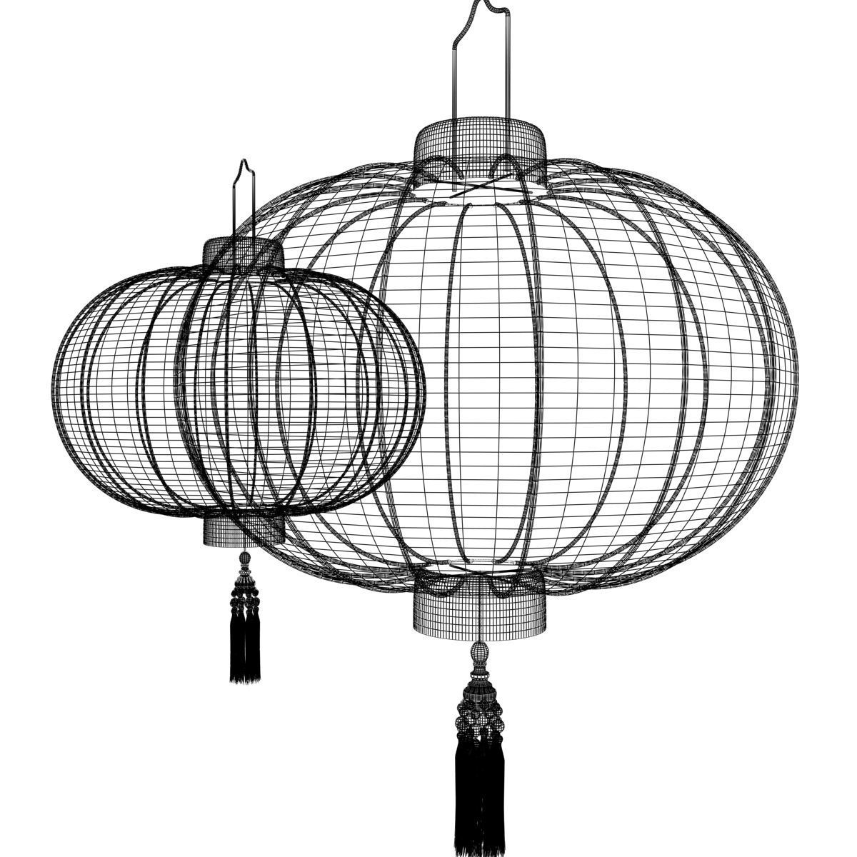 Chinese red lantenr 3D model_5