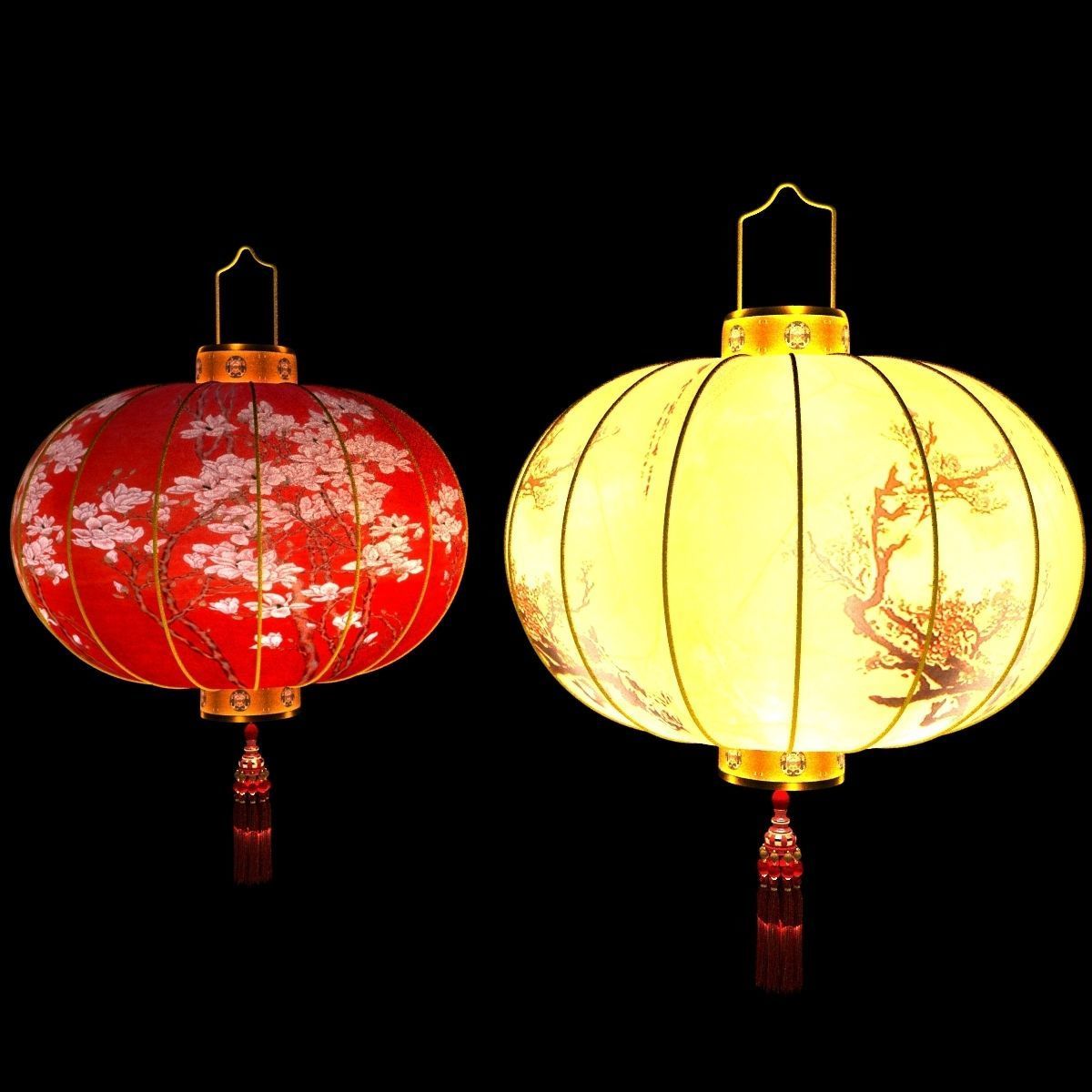 Chinese red lantenr 3D model_2