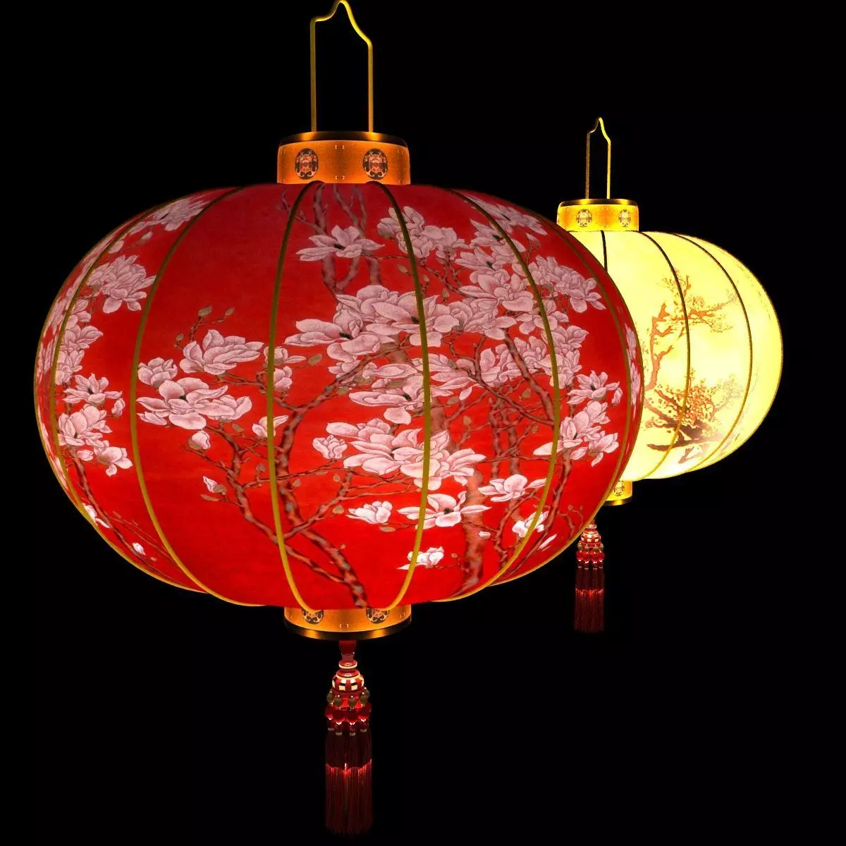 Chinese red lantenr 3D model_0