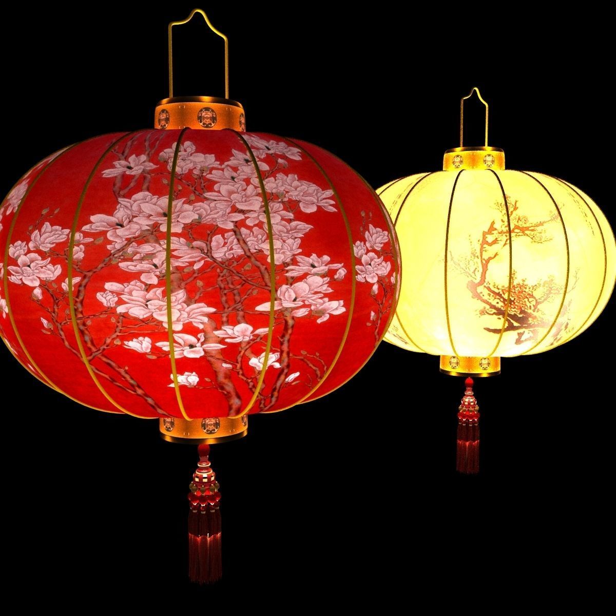 Chinese red lantenr 3D model_1