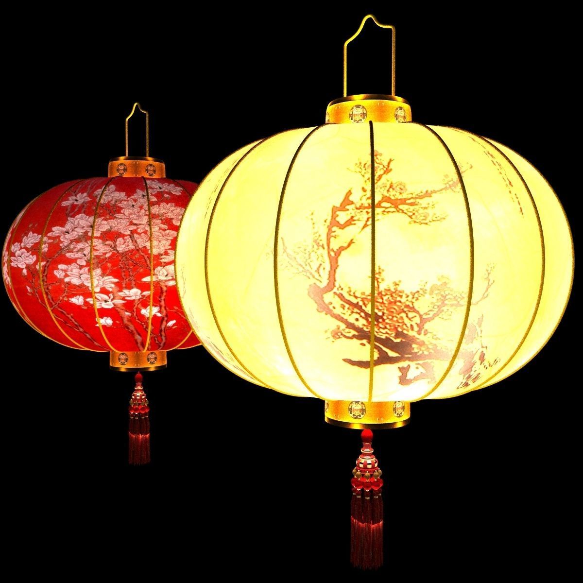 Chinese red lantenr 3D model_3