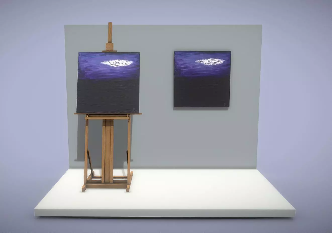 Cloud - Oil Painting Low-poly 3D model