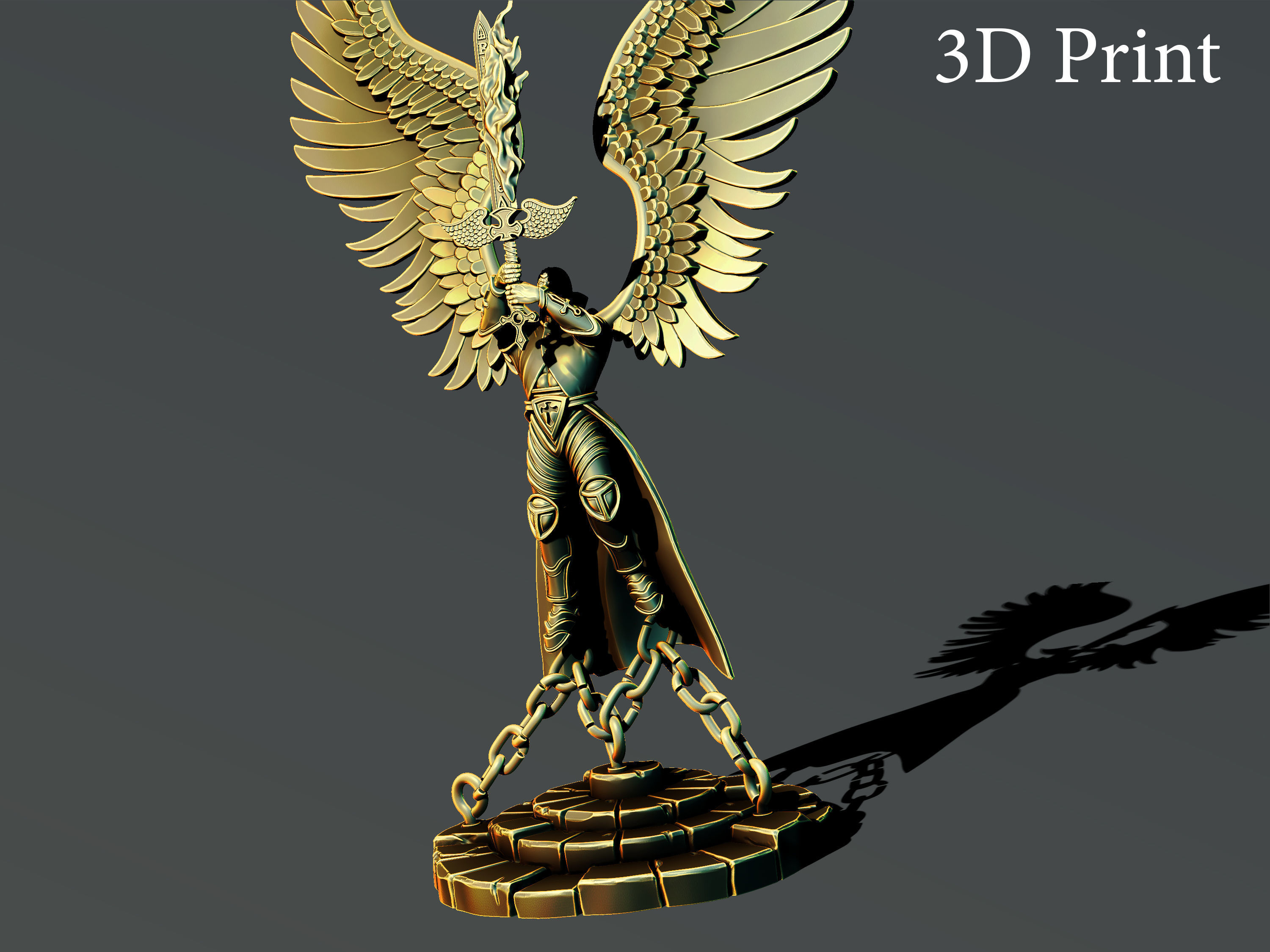 Archangel 3d print bust of man 3D print model_6