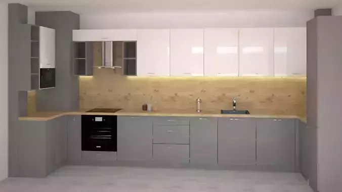 Kitchen with cabinets