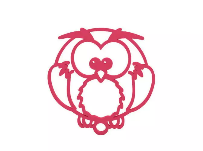 Keychain owl silhouette 3D print model_0