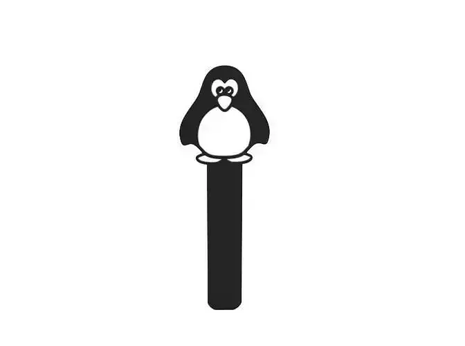 Bookmark penguin on stick