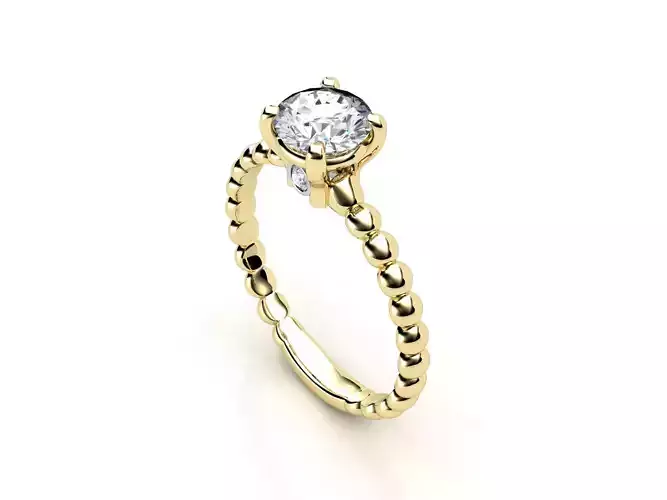 cr-03 gold engagement ring with round brilliant cut diamond