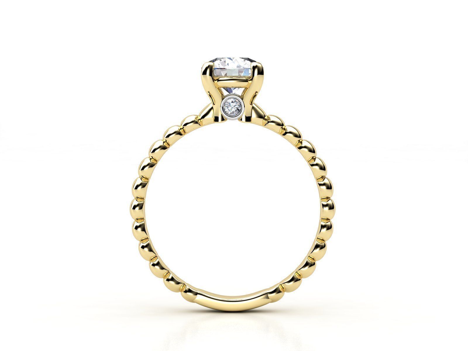 cr-03 gold engagement ring with round brilliant cut diamond 3D print model_2