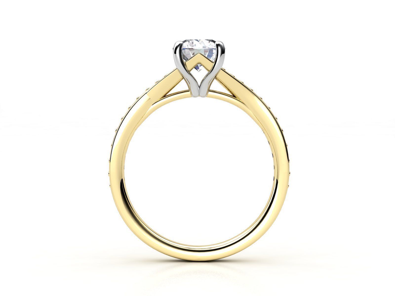 cr-04 person engagement ring gold 3D print model_2