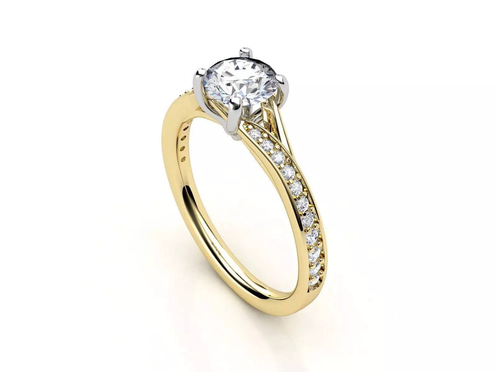 cr-04 person engagement ring gold 3D print model_0