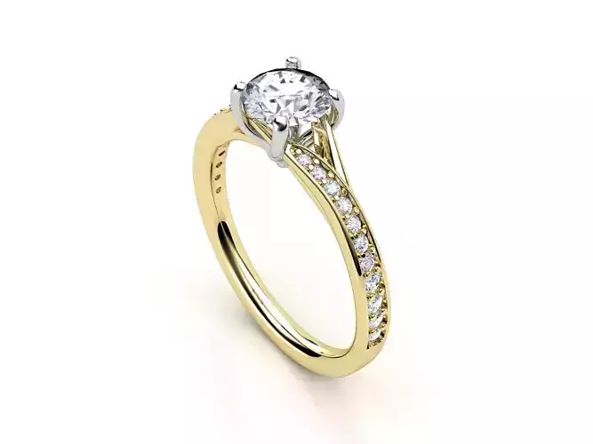 cr-04 person engagement ring gold 3D print model