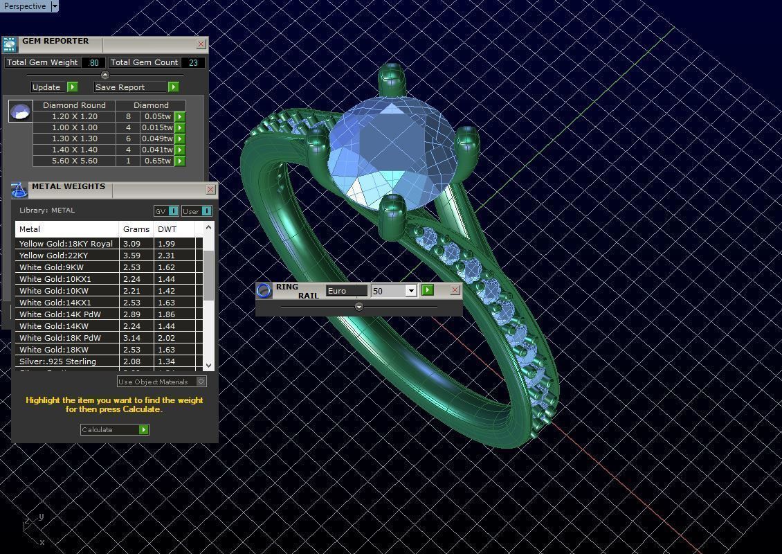 cr-04 person engagement ring gold 3D print model_5