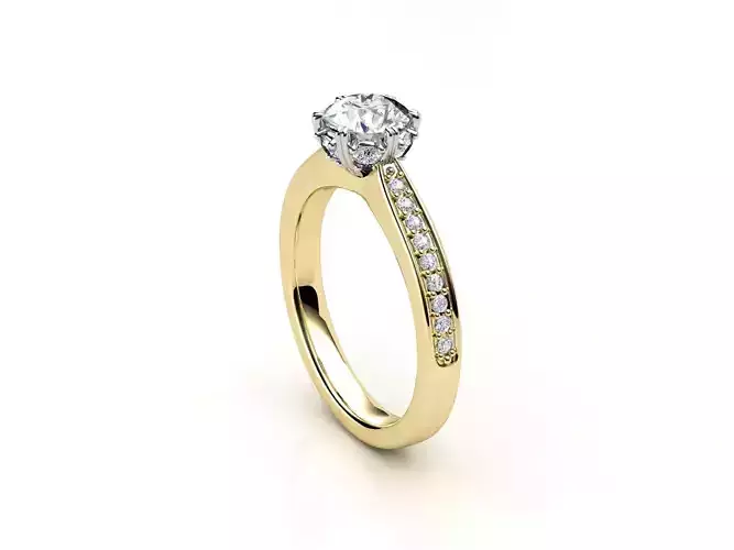 cr-05 gold engagement ring with diamonds