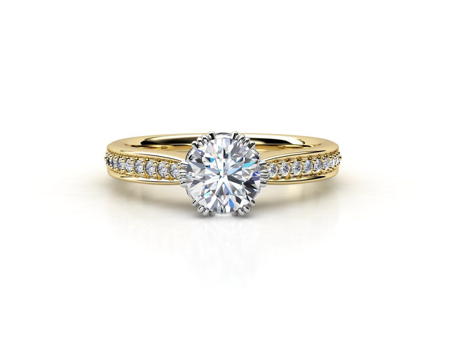 cr-05 gold engagement ring with diamonds 3D print model_1