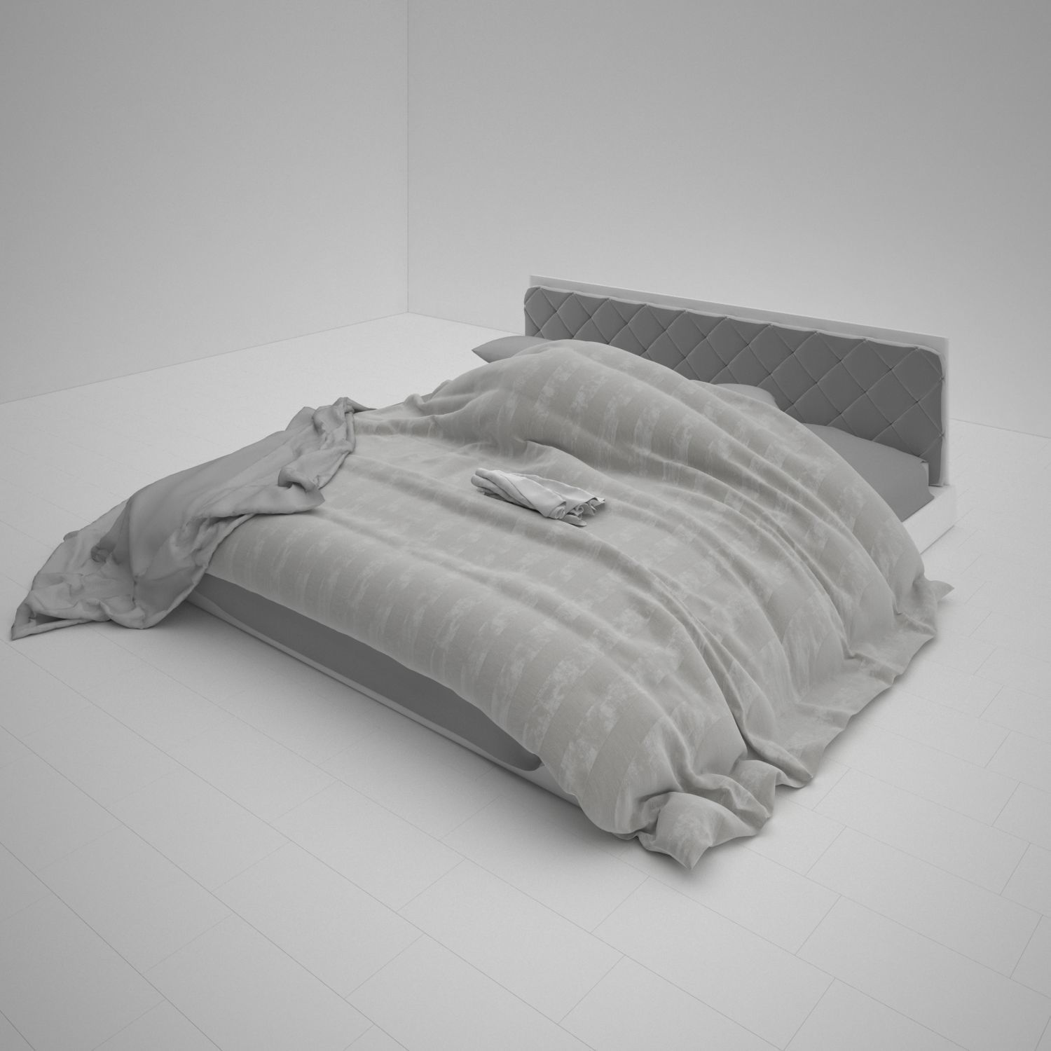 Double bed 3D model_1