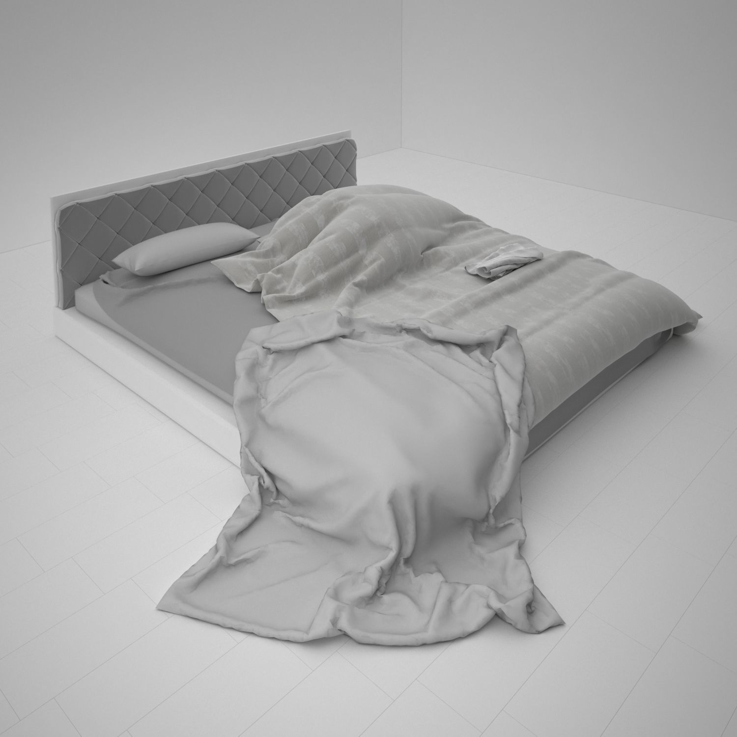 Double bed 3D model_2