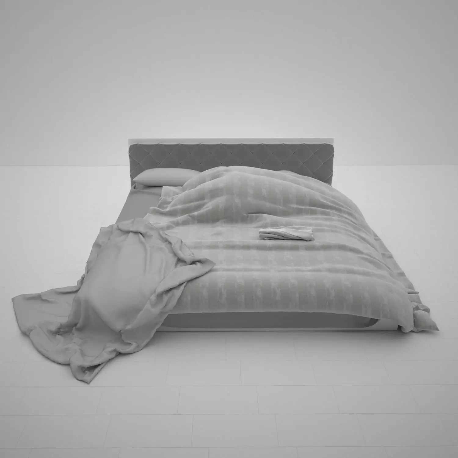 Double bed 3D model_0