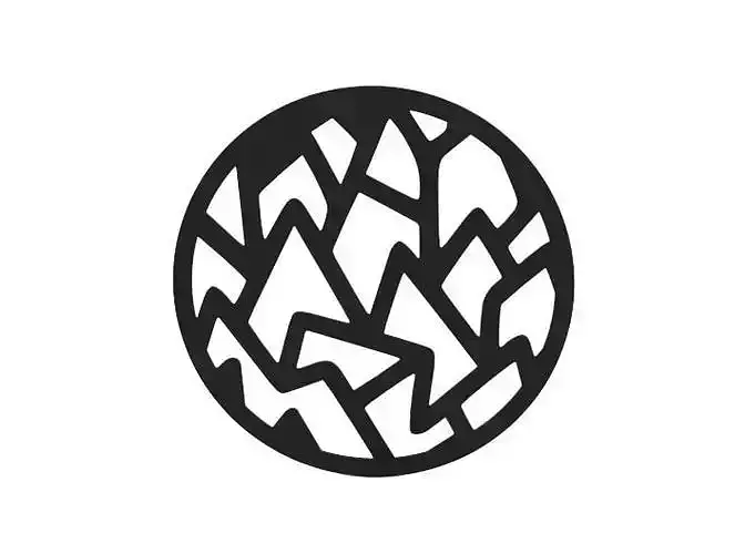 Coaster icon with mountain in shape of egg