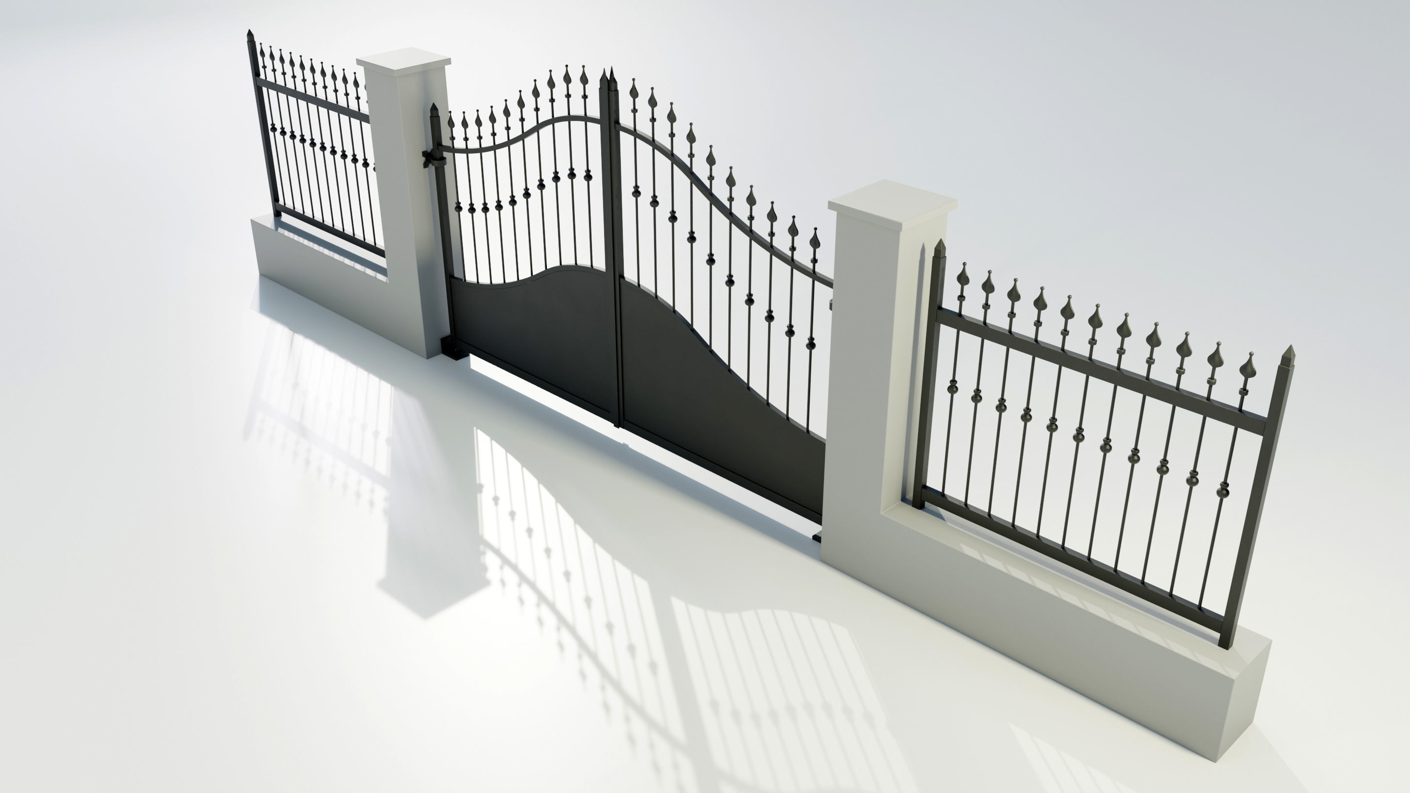 Wrought Iron Gate 4 3D model_5