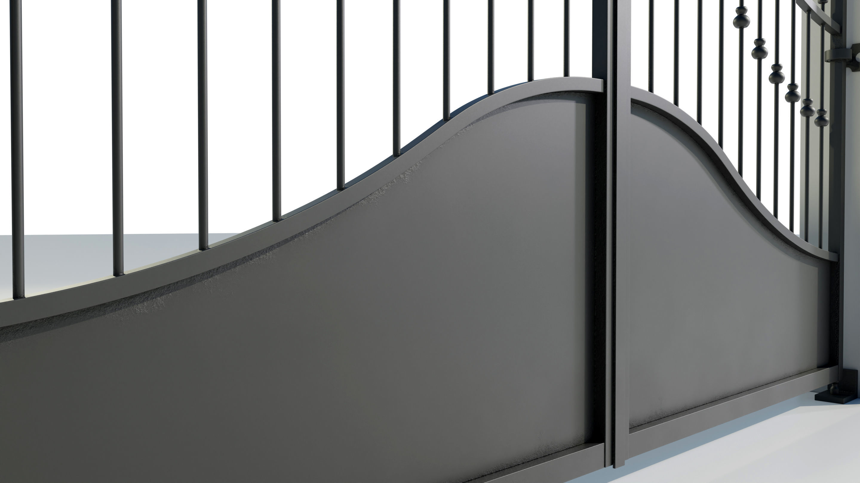 Wrought Iron Gate 4 3D model_10