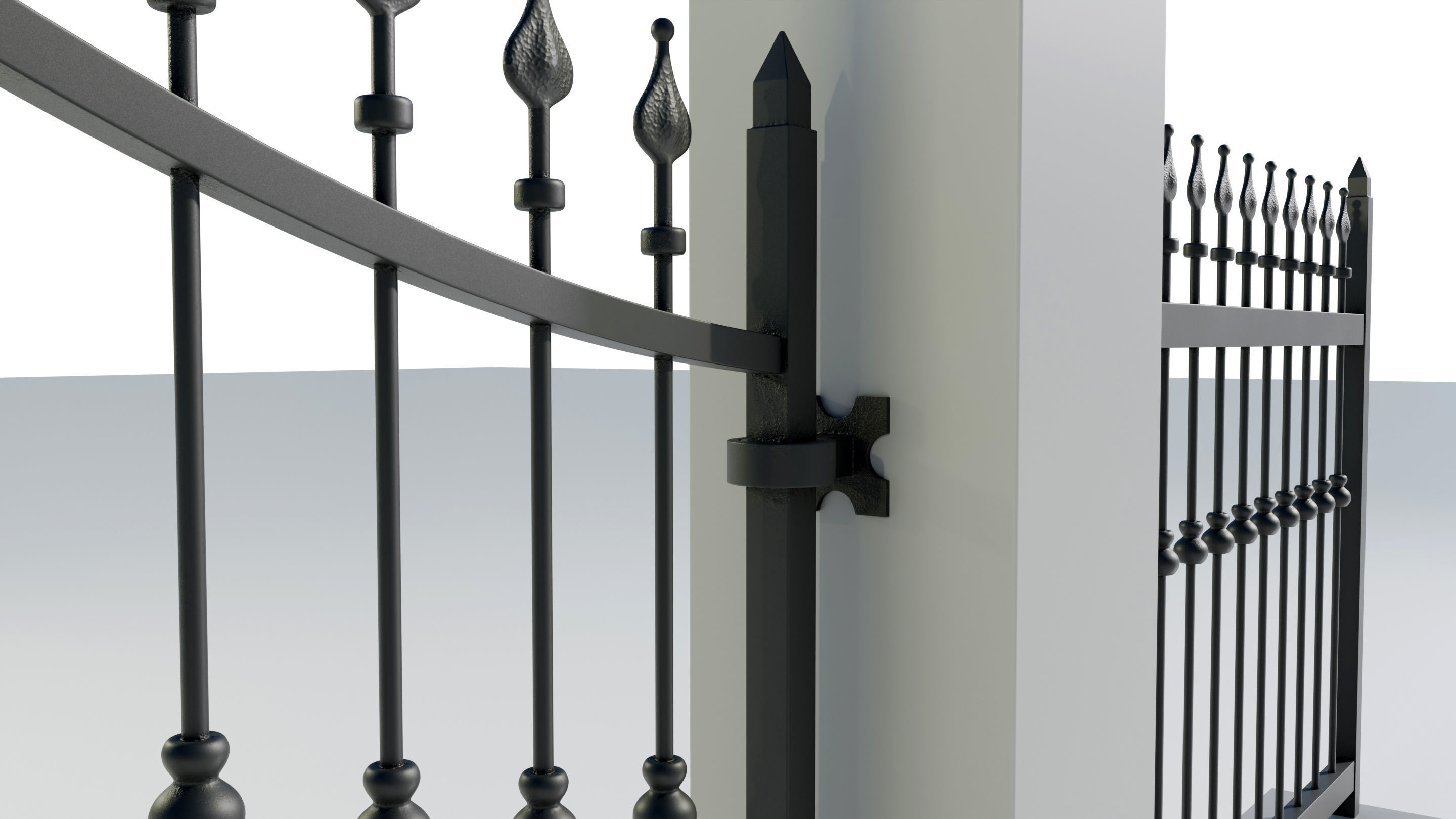 Wrought Iron Gate 4 3D model_9