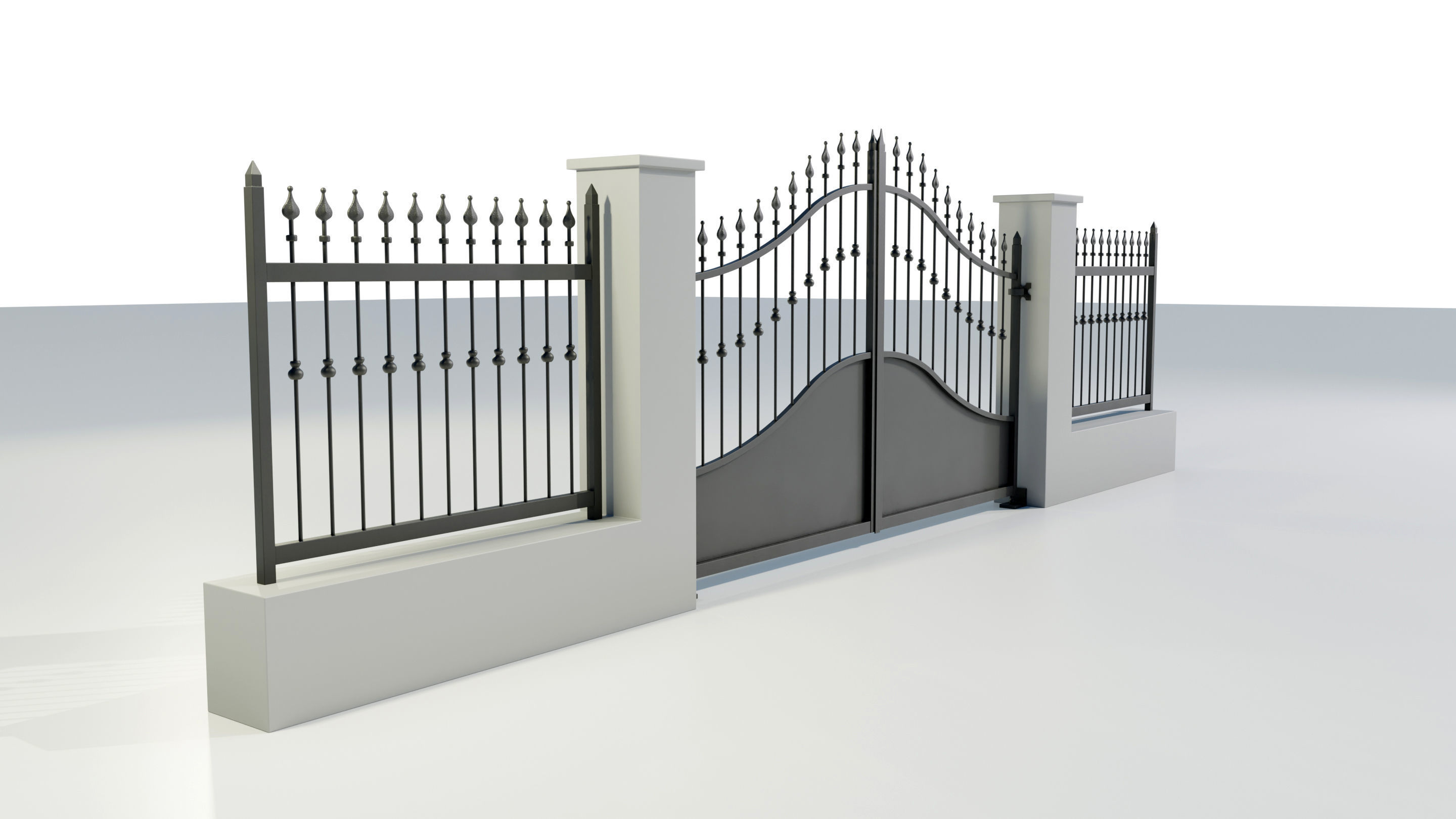 Wrought Iron Gate 4 3D model_6