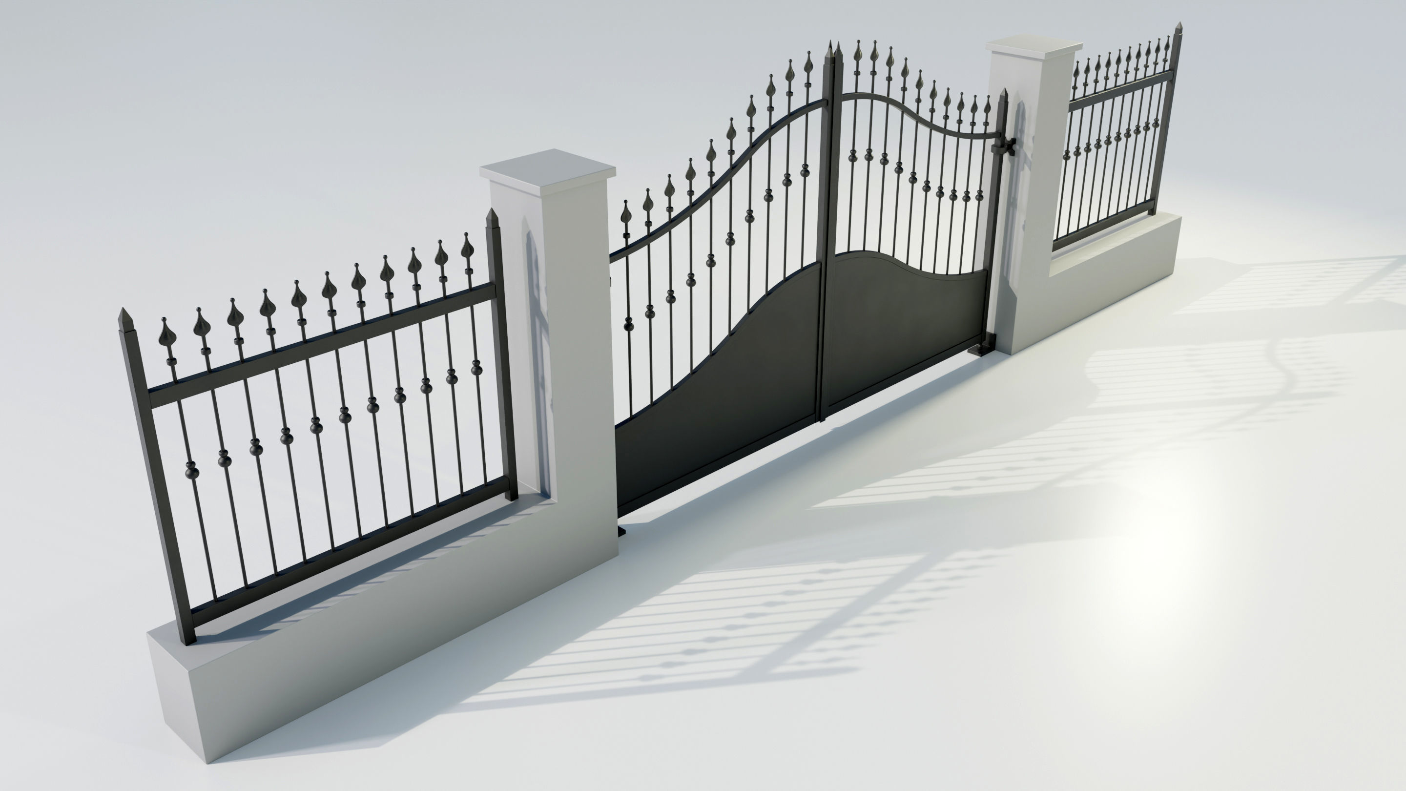 Wrought Iron Gate 4 3D model_4