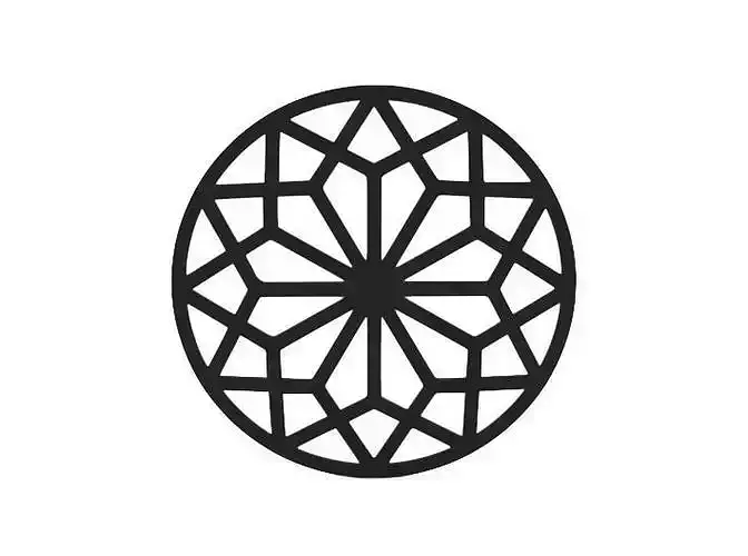 Coaster circle with geometric design