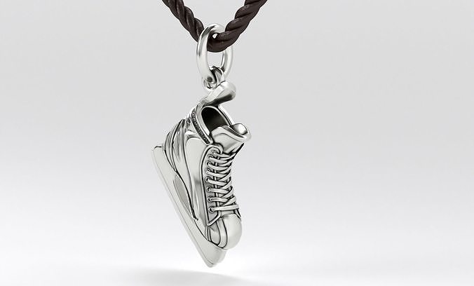 silver or gold hockey skate pendant 3D print model