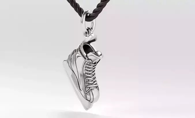 silver or gold hockey skate pendant 3D print model