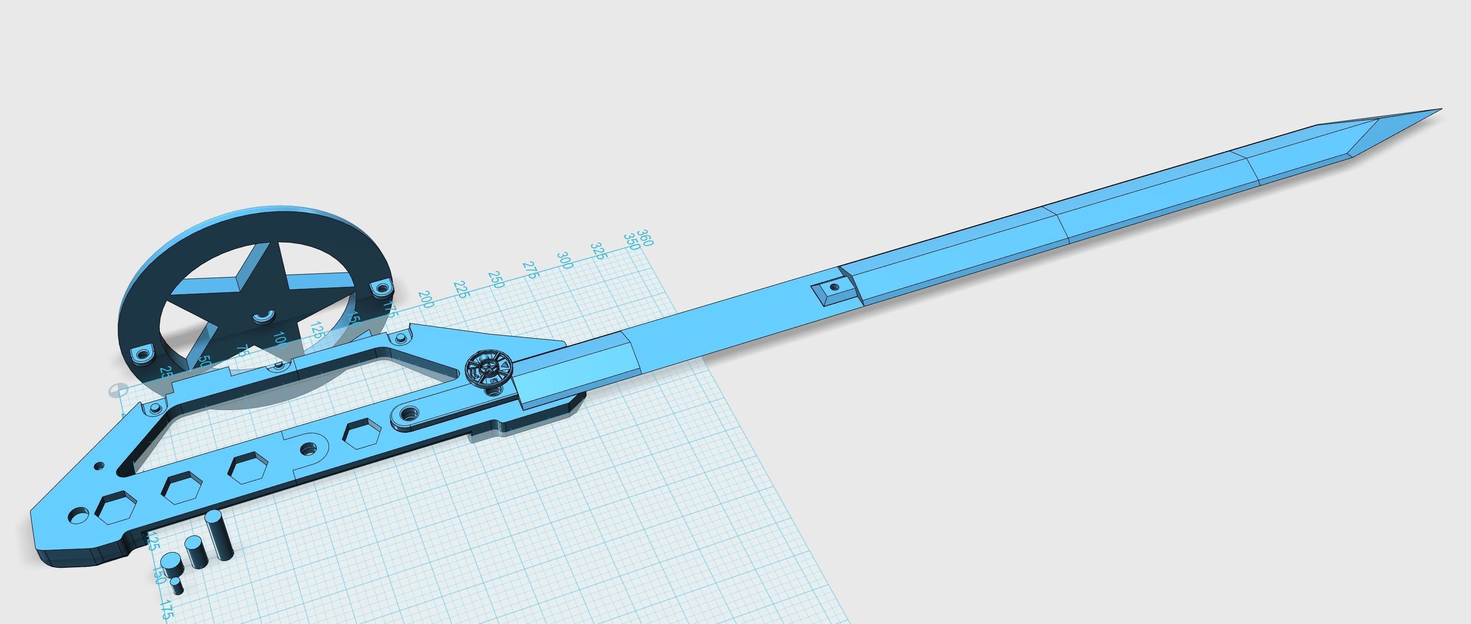 Power Rangers Zeo Red ranger power sword Tommy Oliver replica 3D print model_4