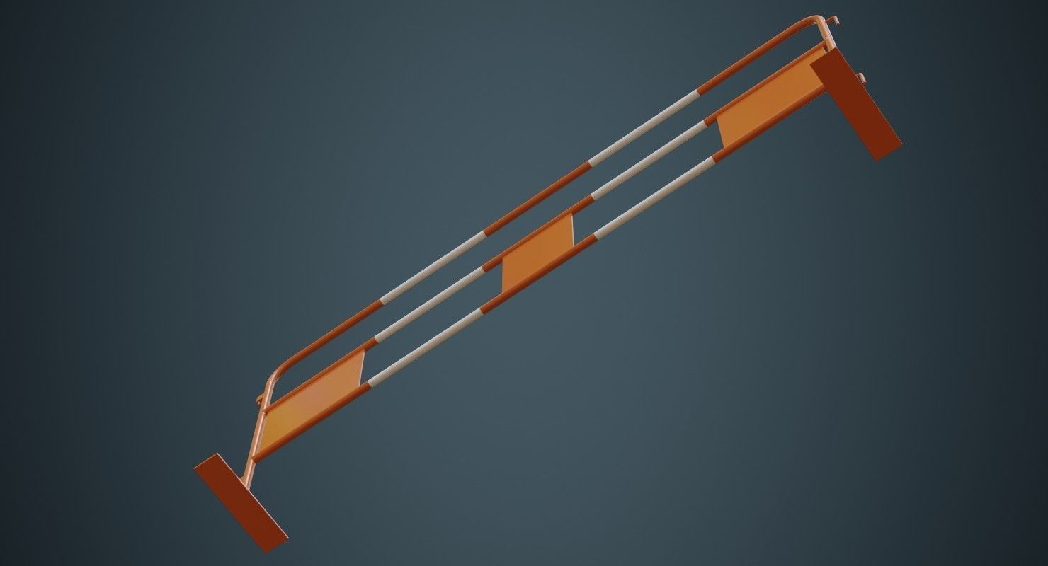 Crowd Barrier 4A Low-poly 3D model_4