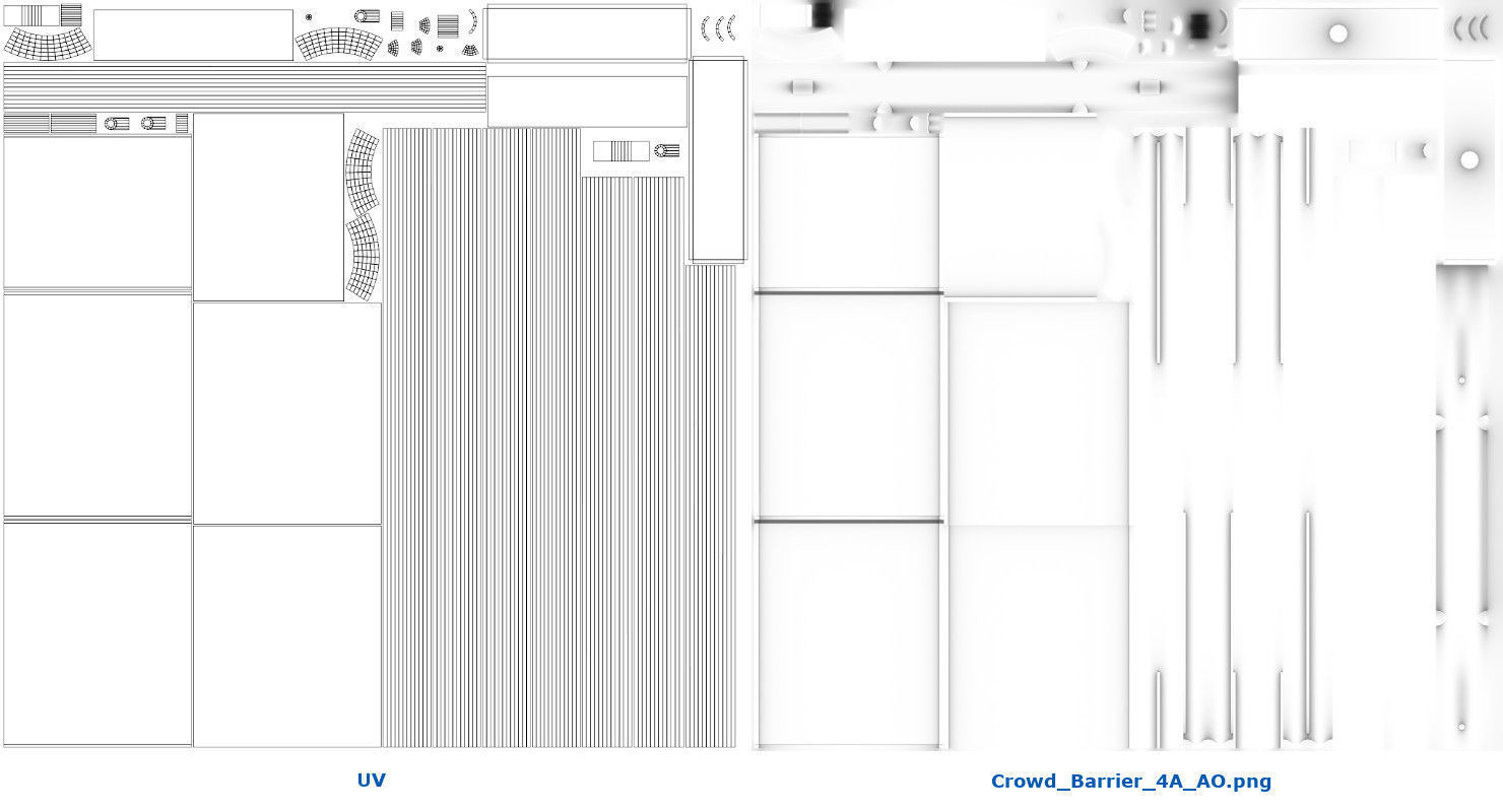 Crowd Barrier 4A Low-poly 3D model_7