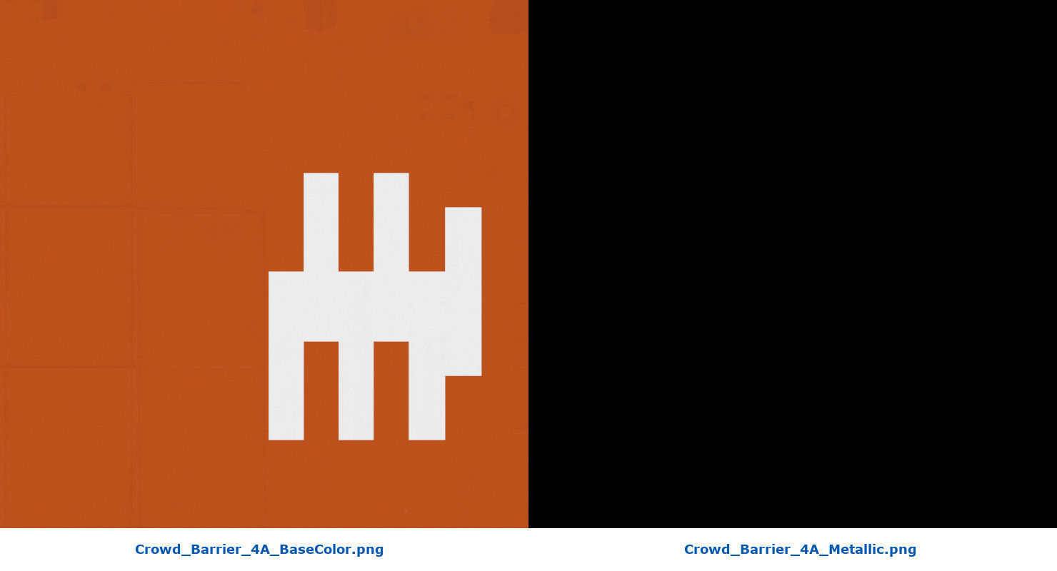 Crowd Barrier 4A Low-poly 3D model_8