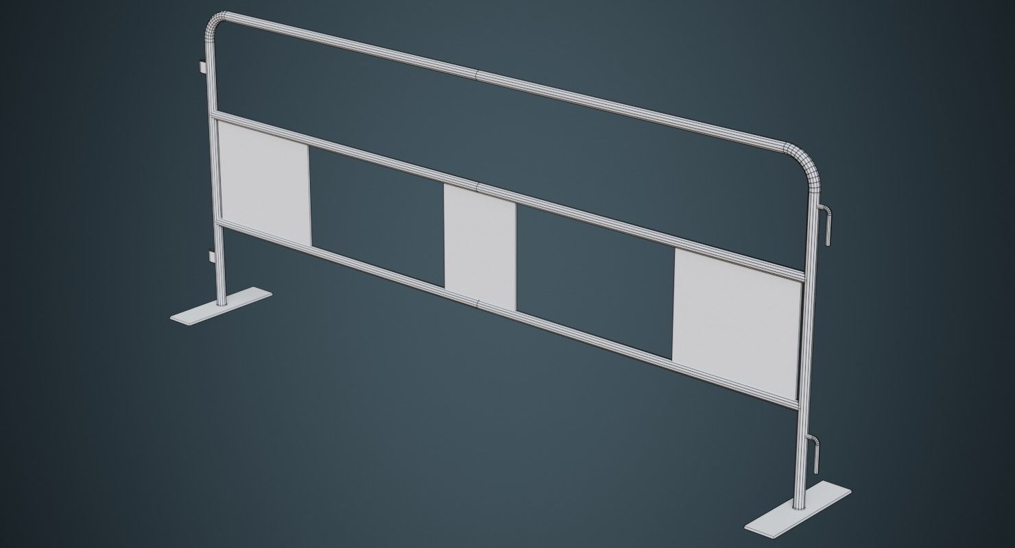 Crowd Barrier 4A Low-poly 3D model_5