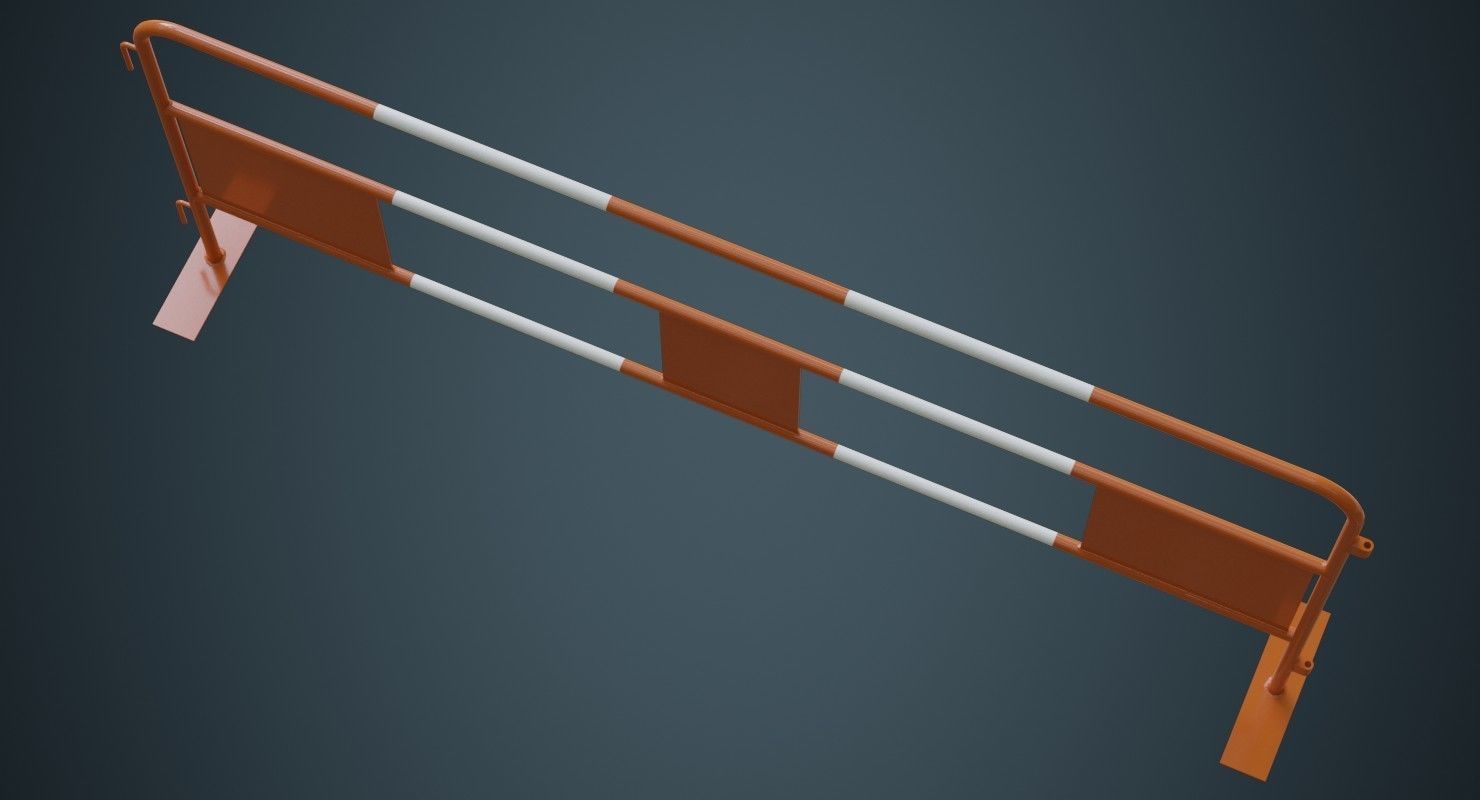 Crowd Barrier 4A Low-poly 3D model_2