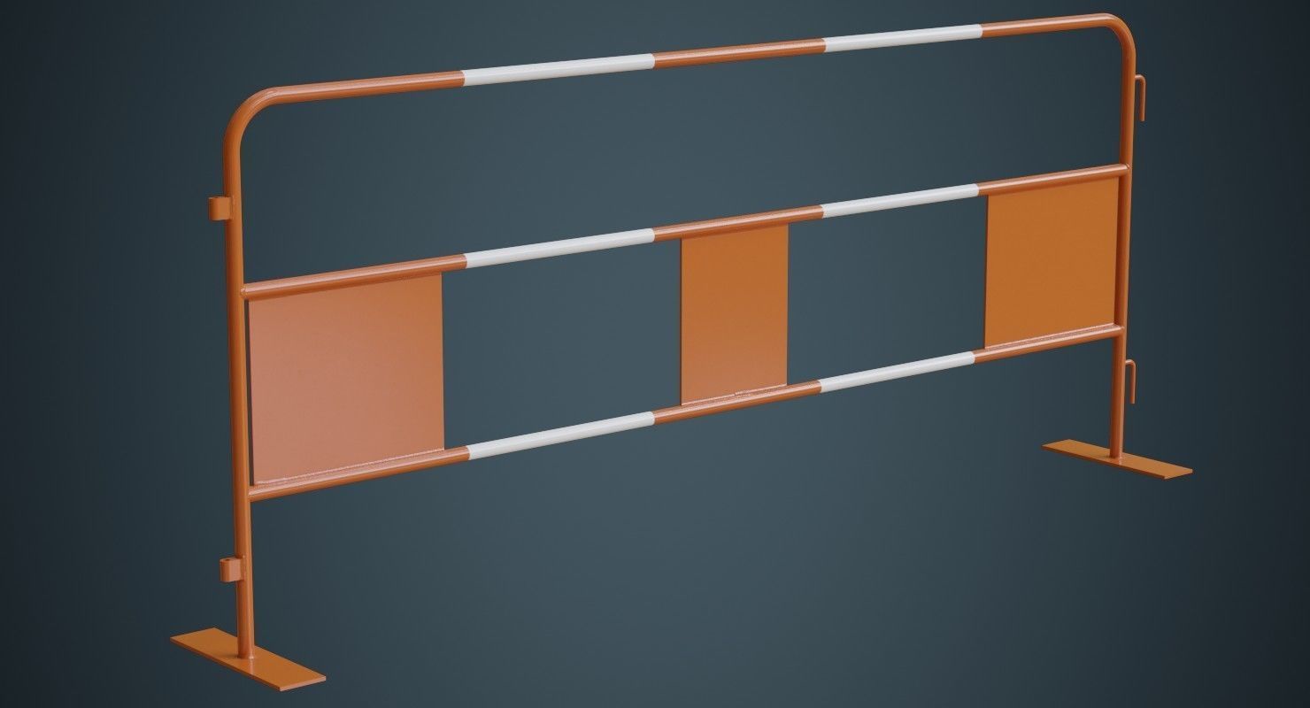 Crowd Barrier 4A Low-poly 3D model_1