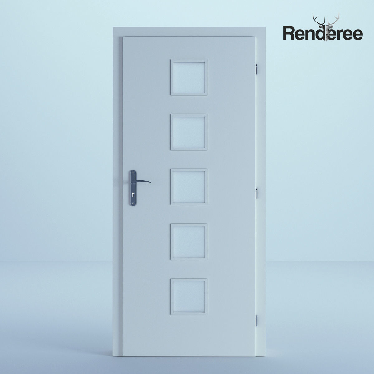 Indoor Outdoor White Door Set 3 3D model_19