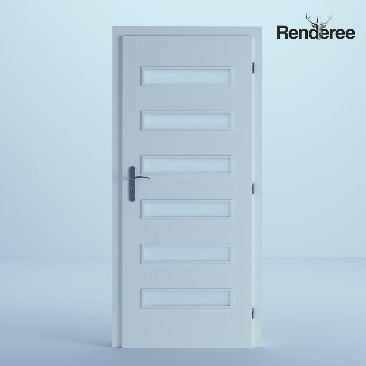 Indoor Outdoor White Door Set 3 3D model_40