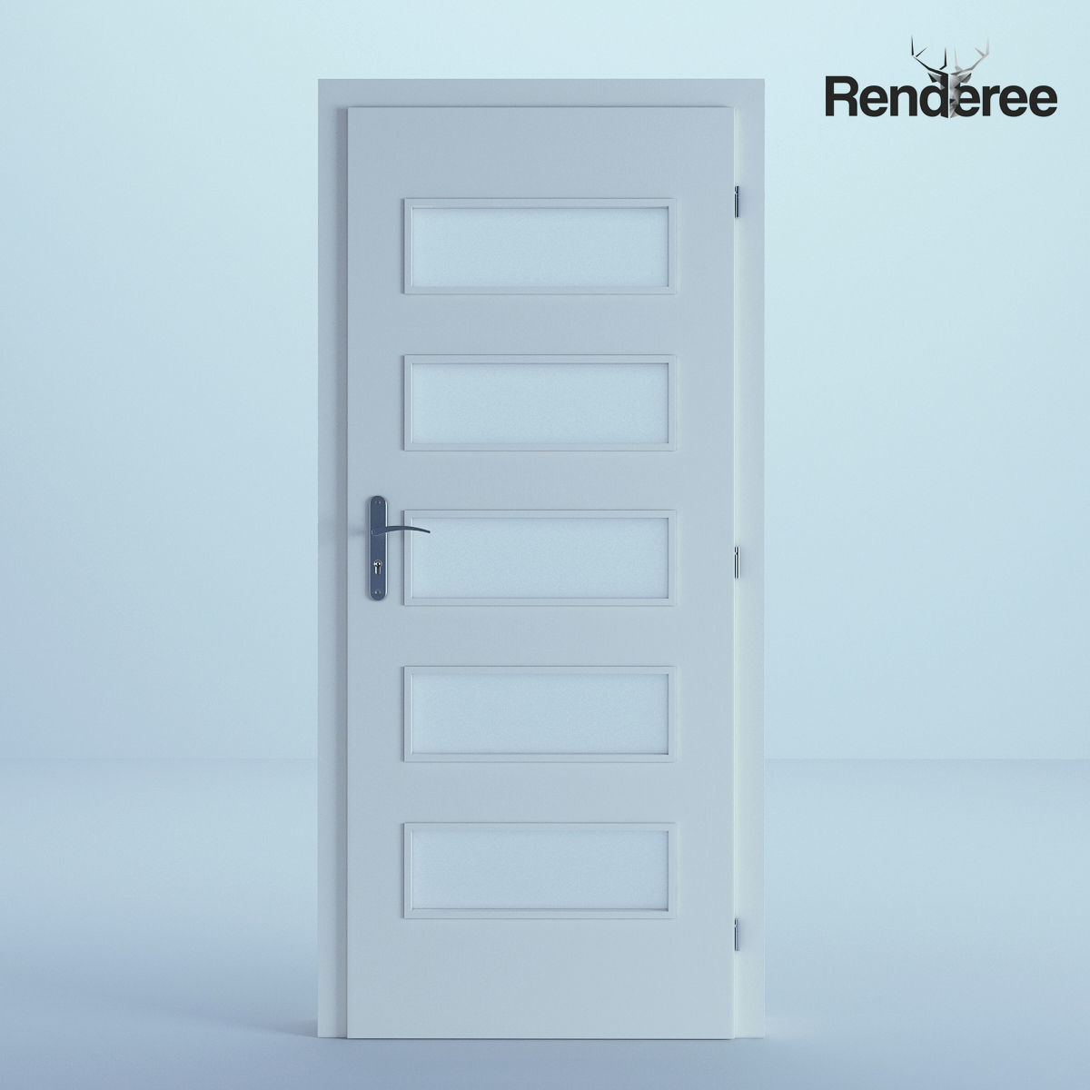 Indoor Outdoor White Door Set 3 3D model_46