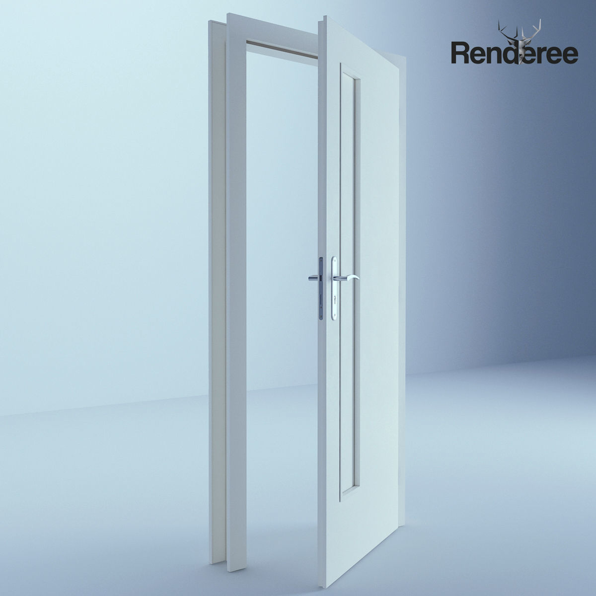 Indoor Outdoor White Door Set 3 3D model_59